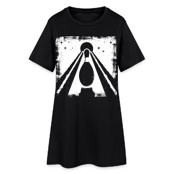 Graphique de quilles de bowling - Robe T-shirt Femme - noir - Devant