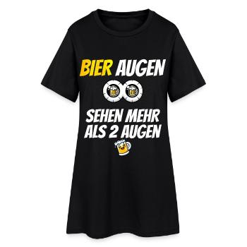 Bier Augen sehen mehr als 2 Augen - Frauen T-Shirt-Kleid - Schwarz - Vorne