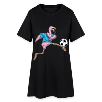 Flamingo Joueur de football Football - Robe T-shirt Femme - noir - Devant