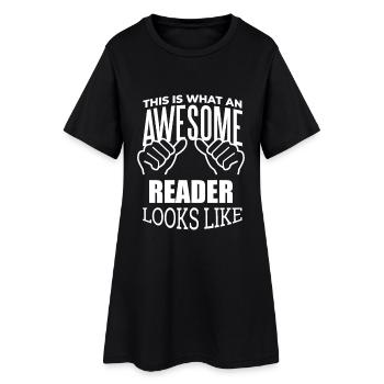lesen - Frauen T-Shirt-Kleid - Schwarz - Vorne