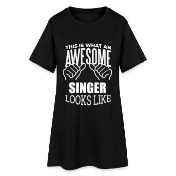 chanteur - Robe T-shirt Femme - noir - Devant