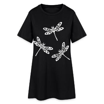 trio de libellules blanches - Robe T-shirt Femme - noir - Devant