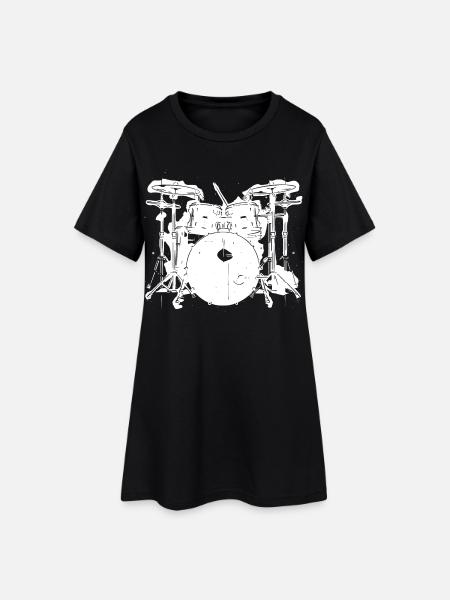 Percussion - Robe T-shirt Femme - noir