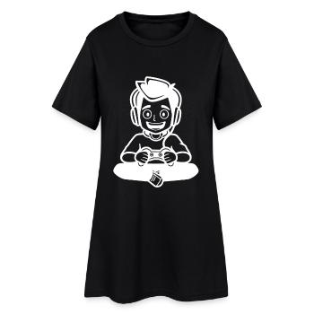 Garçon joueur - Robe T-shirt Femme - noir - Devant