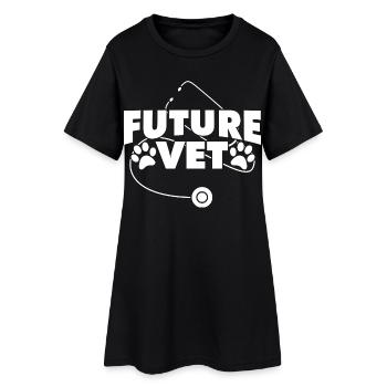 Etudiant vétérinaire - Robe T-shirt Femme - noir - Devant