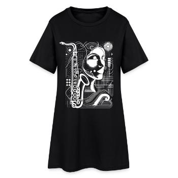 Saxophone Femme - Robe T-shirt Femme - noir - Devant