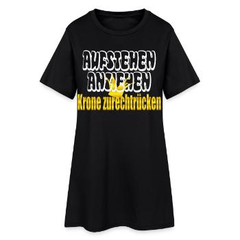 Se lever, s’habiller, ajuster la couronne - Robe T-shirt Femme - noir - Devant