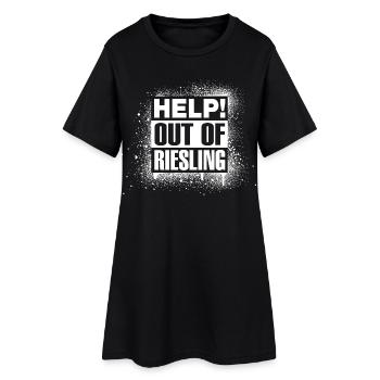 HELP! Out of Riesling - Frauen T-Shirt-Kleid - Schwarz - Vorne