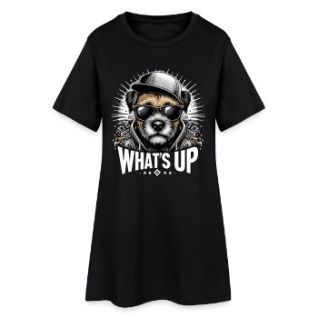 Border Terrier What’s Up Cappy Gift - Robe T-shirt Femme - noir - Devant