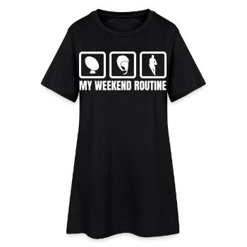 Ma routine du week-end - Robe T-shirt Femme - noir - Devant