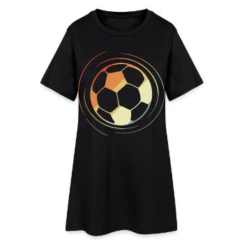 Dessin de football style rétro - Robe T-shirt Femme - noir - Devant