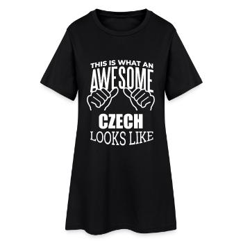 République tchèque - Robe T-shirt Femme - noir - Devant