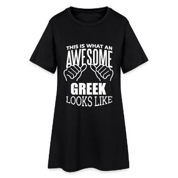 Grèce - Robe T-shirt Femme - noir - Devant