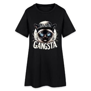 Siamese Cat Siamese Cat Gangsta Sunglasses Gift - Women’s T-Shirt Dress - black - Front