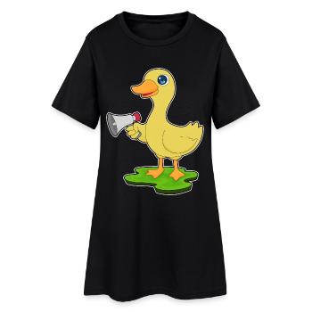 Mégaphone de canard - Robe T-shirt Femme - noir - Devant
