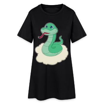 Nuages de serpent - Robe T-shirt Femme - noir - Devant
