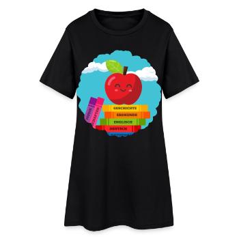 Buntes Schulanfang-Design für Kinder Einschulung - Frauen T-Shirt-Kleid - Schwarz - Vorne