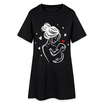 Du bist meine kleine große Liebe – Mutter und Kind - Frauen T-Shirt-Kleid - Schwarz - Vorne