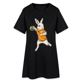 Lapin Handball Joueur Handball - Robe T-shirt Femme - noir - Devant