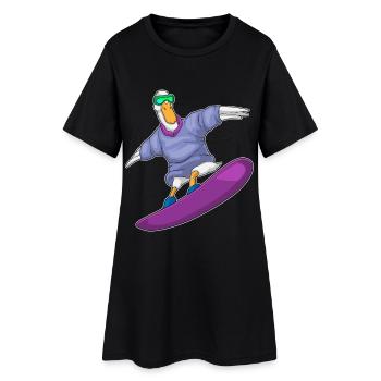 Snowboardeur Canard Snowboard - Robe T-shirt Femme - noir - Devant