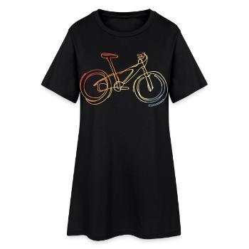 Croquis de vélo de montagne vintage - Robe T-shirt Femme - noir - Devant