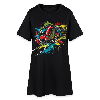 Graffiti Chemin de fer - Robe T-shirt Femme - noir - Devant