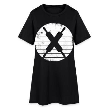 Rouleau à pâtisserie - Robe T-shirt Femme - noir - Devant