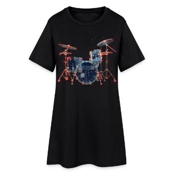 Portrait de batterie - Robe T-shirt Femme - noir - Devant