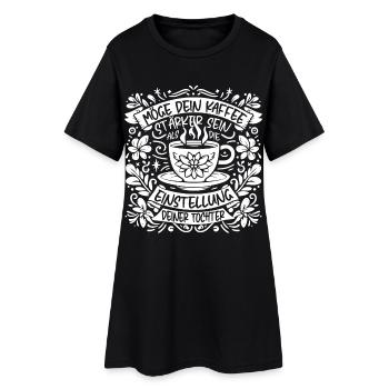 Tochter mit Koffeinhaltige Einstellung - Frauen T-Shirt-Kleid - Schwarz - Vorne