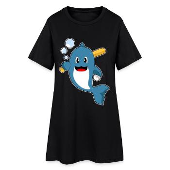 Batte de baseball Dolphin Baseball - Robe T-shirt Femme - noir - Devant