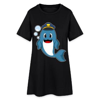 Delfin Polizist Polizei - Frauen T-Shirt-Kleid - Schwarz - Vorne