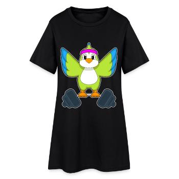 Parrot Bodybuilder Barbell Bodybuilding - Robe T-shirt Femme - noir - Devant