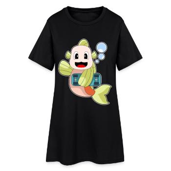 Fish Skater Skateboard - Robe T-shirt Femme - noir - Devant