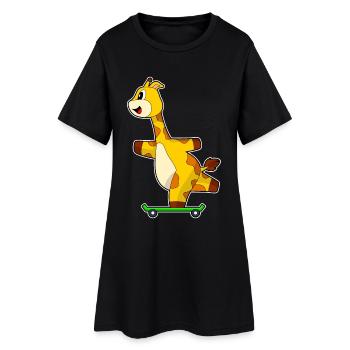 Giraffe Skater Skateboard - Robe T-shirt Femme - noir - Devant