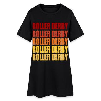 Roller Derby Rétro Vintage Graphique - Robe T-shirt Femme - noir - Devant