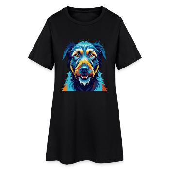 Lévrier irlandais chien race dessin animé coloré Kawaii - Robe T-shirt Femme - noir - Devant