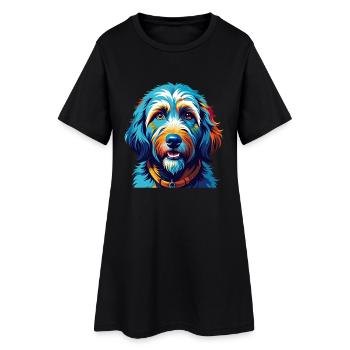 Goldendoodle Chien Race Coloré Dessin animé Kawaii - Robe T-shirt Femme - noir - Devant