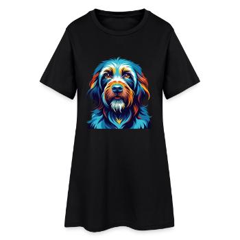 Griffon Bleu de Gascogne Race de Chien Dessin Animé Kawaii - Robe T-shirt Femme - noir - Devant