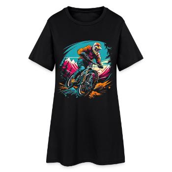 Mountain biking - Women’s T-Shirt Dress - black - Front