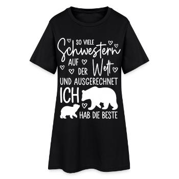 So viele Schwestern auf der Welt - Beste Schwester - Frauen T-Shirt-Kleid - Schwarz - Vorne