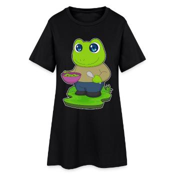 Cuisson dans un bol de cuisson pour grenouilles - Robe T-shirt Femme - noir - Devant