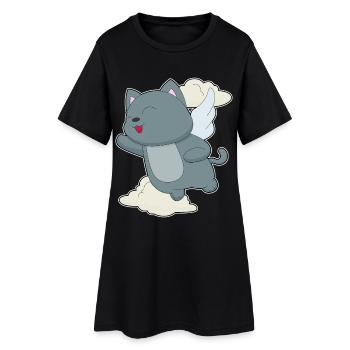 Cat Angel Wings - Women’s T-Shirt Dress - black - Front
