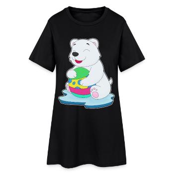 Œuf de Pâques de l’ours polaire - Robe T-shirt Femme - noir - Devant