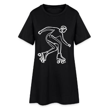 Roller Skater Zeichnung - Frauen T-Shirt-Kleid - Schwarz - Vorne