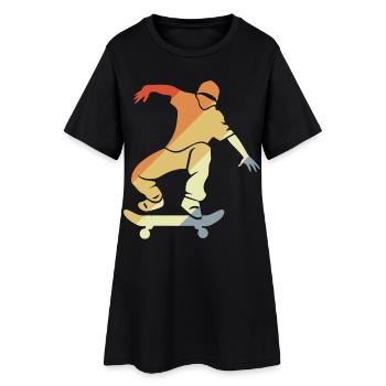 Graphique de skateboarder vintage - Robe T-shirt Femme - noir - Devant