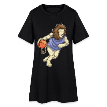 Lion Basketball Player Basketball - Women’s T-Shirt Dress - black - Front
