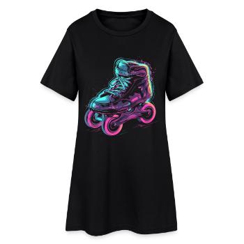 Rollschuhe Steampunk - Frauen T-Shirt-Kleid - Schwarz - Vorne