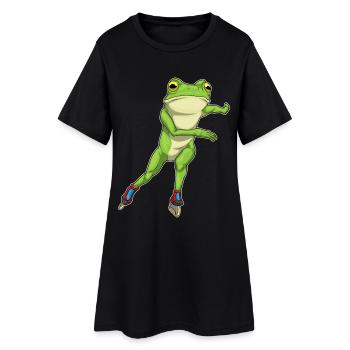 Frosch Inline skating Inline skates - Frauen T-Shirt-Kleid - Schwarz - Vorne