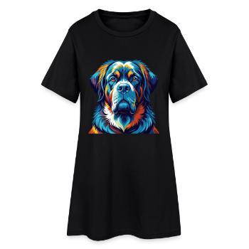 Mastiff des Alpes Chien Race Coloré Dessin Animé Kawaii - Robe T-shirt Femme - noir - Devant