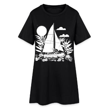 Look de bande dessinée de voile - Robe T-shirt Femme - noir - Devant